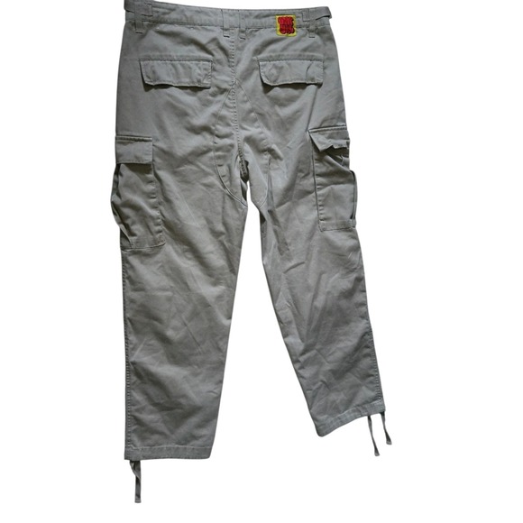 EMPYRE Cargo Pants Beige Relaxed Fit Size 28 Utility Streetwear Button fly - Picture 5 of 9